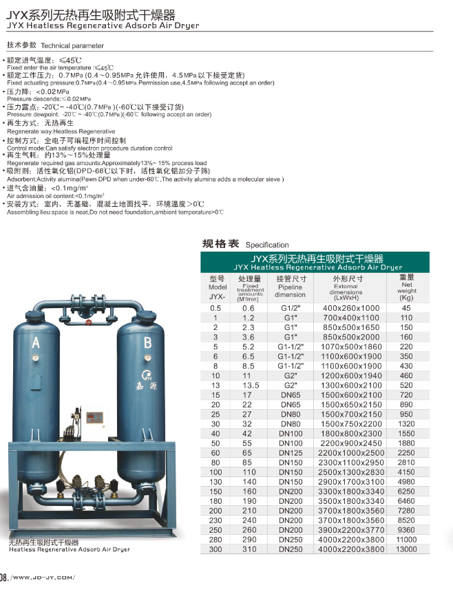 無熱再生吸附式干燥機(jī)